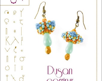 Beading tutorial / pattern Dusan earrings. Beading instruction in PDF – for personal use only