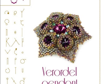 Beading tutorial / pattern Verordel pendant with delica beads. Beading instruction in PDF – for personal use only