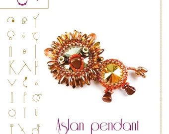 pendant tutorial / pattern Aslan the lion – PDF instruction for personal use only