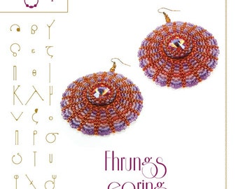 Beading tutorial / pattern Fhrungs earrings with Rivoli beads. Beading instruction in PDF – for personal use only