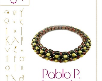 Bracelet  tutorial / pattern Pablo P. with tile beads – PDF instruction for personal use only