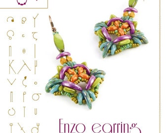 Beading tutorial / pattern Enzo earring. Beading instruction in PDF – for personal use only