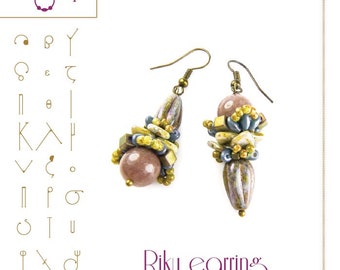 Earring tutorial / pattern Riku earring..PDF instruction for personal use only