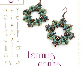 Beading tutorial / pattern Hemming earring. Beading instruction in PDF – for personal use only