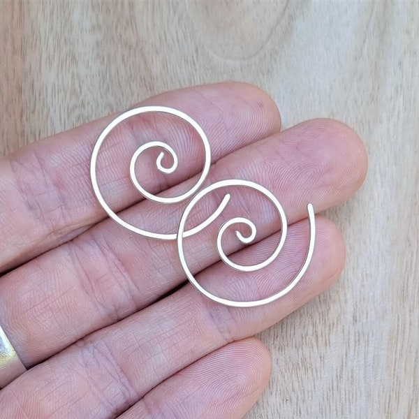 Sterling Silver Spiral Hoop Earrings | Modern. Minimalist. Simple. Elegant. Ethical Handmade Jewellery. Gift for Daughter.