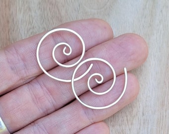 Sterling Silver Spiral Hoop Earrings | Modern. Minimalist. Simple. Elegant. Ethical Handmade Jewellery. Gift for Daughter.