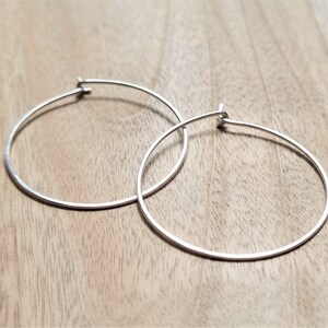 Large Sterling Silver Hoop Earrings. Modern. Contemporary. Simple. Sleek. Elegant. Jewelry. Jewellery. Handmade. Statement. image 2