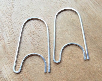 Simple Sterling silver threader earrings, triple double curve design, lightweight recycled sterling silver. Foothills.