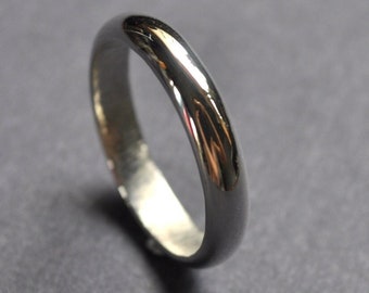 4mm Half Round Sterling Silver Wedding Band. Polished to a High Shine. Handmade in your custom size in Australia from ethical/recycled metal