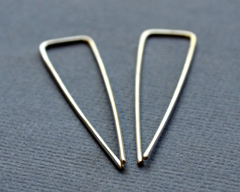 Arrow. Modern Sterling Silver Earrings. Angular. Triangle. Handmade. Recycled. Eco. Sleek. Contemporary. image 5