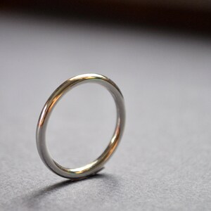 Women's 2mm Round High Shine/Gloss Sterling Silver Wedding Band. Handmade in Your Custom Size. image 3