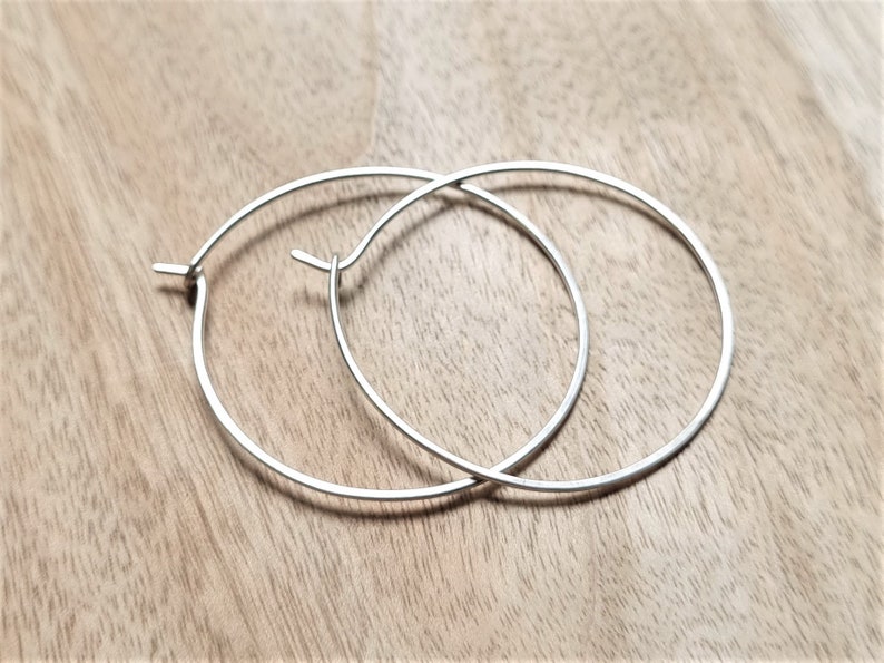 Large Sterling Silver Hoop Earrings. Modern. Contemporary. Simple. Sleek. Elegant. Jewelry. Jewellery. Handmade. Statement. image 6