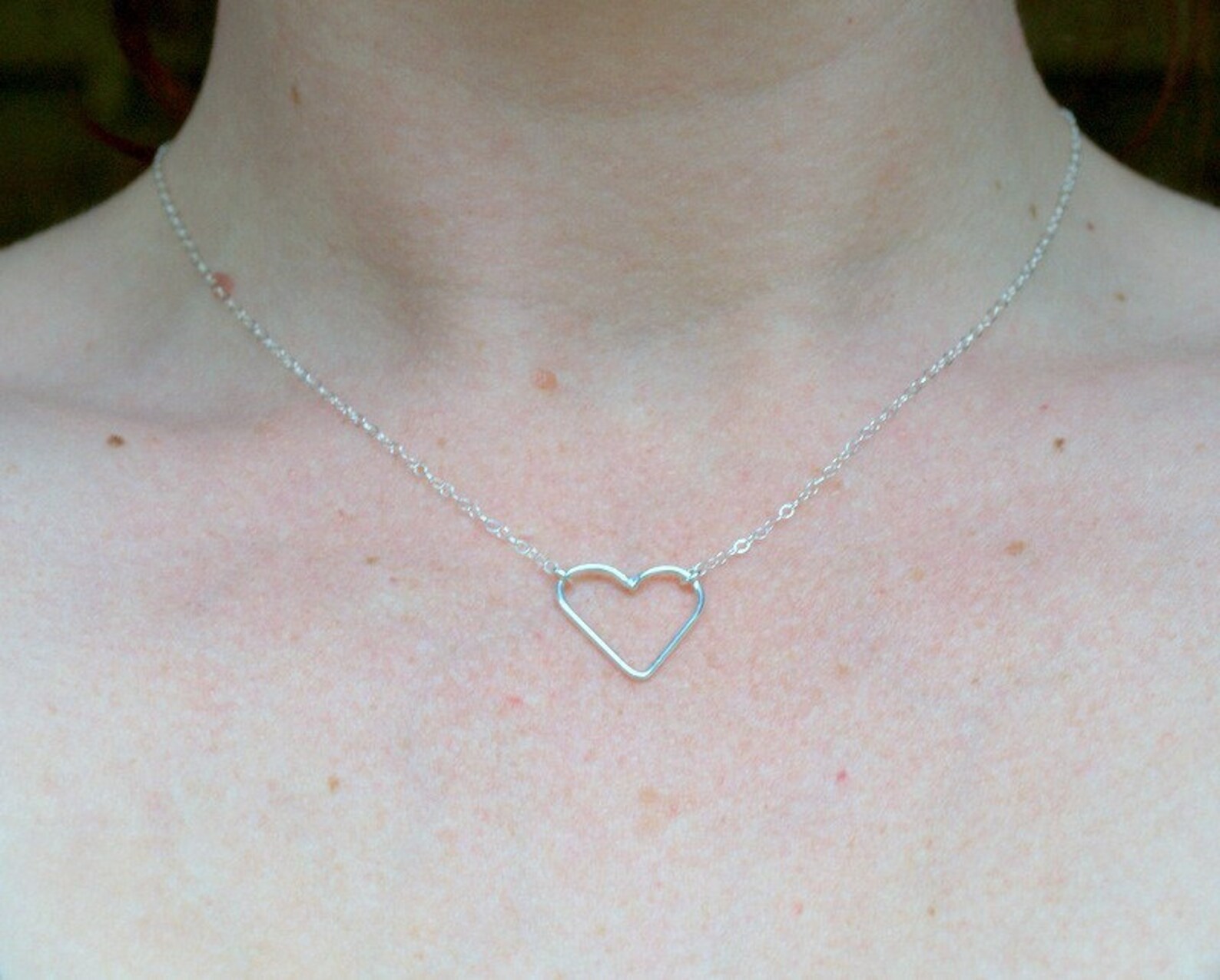 Heart Necklace. Sweet, Delicate, Petite and Handmade From Sterling ...