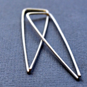 Arrow. Modern Sterling Silver Earrings. Angular. Triangle. Handmade. Recycled. Eco. Sleek. Contemporary. image 1