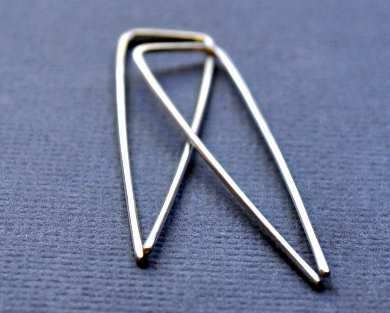 Arrow. Modern Sterling Silver Earrings. Angular. Triangle. Handmade. Recycled. Eco. Sleek. Contemporary. image 1