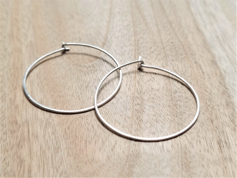 Large Sterling Silver Hoop Earrings. Modern. Contemporary. Simple. Sleek. Elegant. Jewelry. Jewellery. Handmade. Statement. image 2