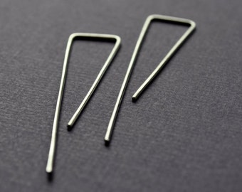 Simple Sterling Silver Earrings. Shard. Modern Contemporary Sleek Elegant Design. Sterling Silver Jewelry. Handmade by Epheriell on Etsy.