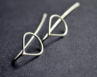 Long Raindrop Earrings. Handmade. Sterling Silver. Simple. Weather. Tear. Teardrop. Eco. Jewellery. Jewelry. Australia.