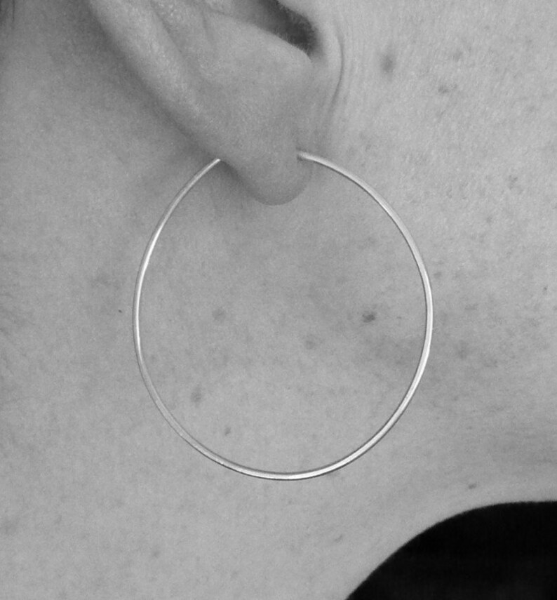 Large Sterling Silver Hoop Earrings. Modern. Contemporary. Simple. Sleek. Elegant. Jewelry. Jewellery. Handmade. Statement. image 7