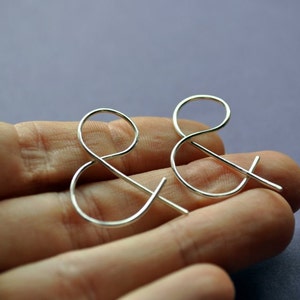 Earrings. Punctuation Collection. Ampersand. AND. Spelling, Word, Geek Style Modern Simple Sterling Silver. By Epheriell on Etsy.