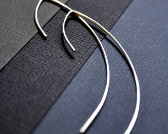 Earrings. Modern Contemporary Simple Sleek Elegant Design. Sterling Silver Jewelry. Handmade by Epheriell on Etsy. Elegance.