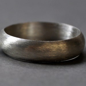 Men's 5mm, Half-round, Matte Finish, Sterling Silver Wedding Ring. Handmade Wedding Band. Ethical & Recycled. image 2
