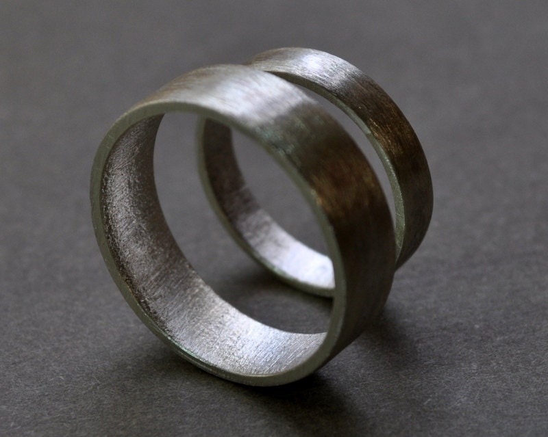 one ring recycled silver thick silver wedding ring