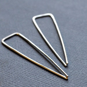 Arrow. Modern Sterling Silver Earrings. Angular. Triangle. Handmade. Recycled. Eco. Sleek. Contemporary. image 2