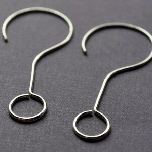 Question Mark Earrings. Punctuation Collection. Minimalist, simple Sterling silver earrings. Gift for Teacher, writer, editor, professor. image 2