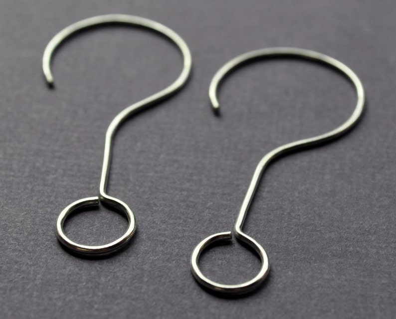 Question Mark Earrings. Punctuation Collection. Minimalist, simple Sterling silver earrings. Gift for Teacher, writer, editor, professor. image 2