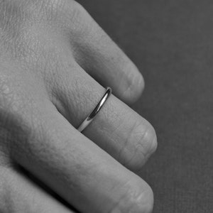 His & Hers Wedding Band Set 2mm 5mm half-round high-shine eco sterling silver rings. Handmade in Australia. image 3