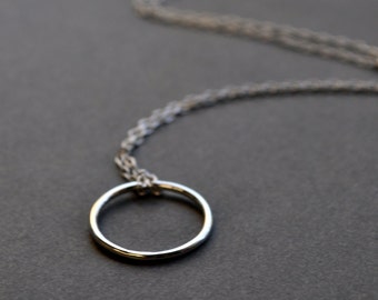 Simple Sterling Silver Circle Necklace. Minimalist Jewelry. Endless.