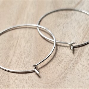 Large Sterling Silver Hoop Earrings. Modern. Contemporary. Simple. Sleek. Elegant. Jewelry. Jewellery. Handmade. Statement. image 3