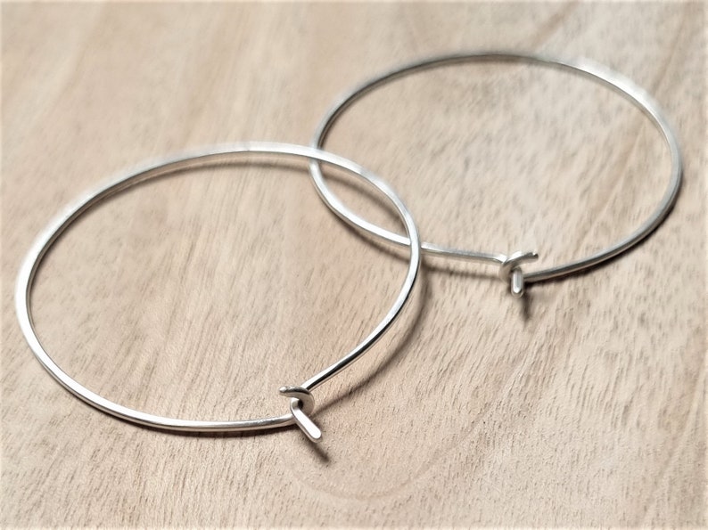 Large Sterling Silver Hoop Earrings. Modern. Contemporary. Simple. Sleek. Elegant. Jewelry. Jewellery. Handmade. Statement. image 3