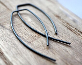 Black Oxidised Embrace Earrings.Sterling Silver. Modern. Minimalist. Eco. Oxidized. Black. Jewellery. Jewelry. Handmade.