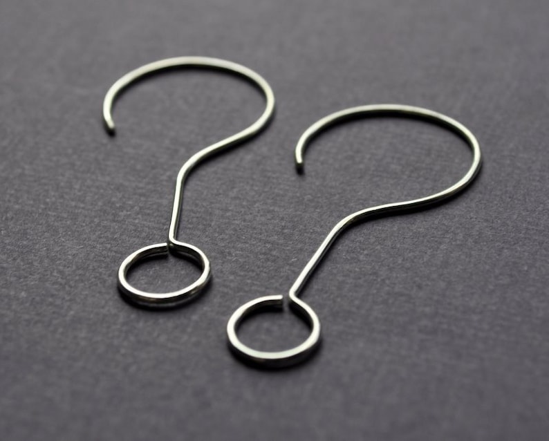 Question Mark Earrings. Punctuation Collection. Minimalist, simple Sterling silver earrings. Gift for Teacher, writer, editor, professor. image 1