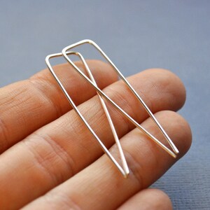 Arrow. Modern Sterling Silver Earrings. Angular. Triangle. Handmade. Recycled. Eco. Sleek. Contemporary. image 3