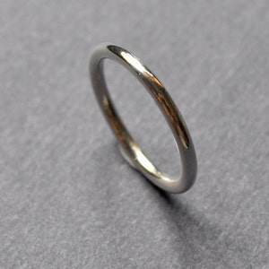Women's 2mm Round High Shine/Gloss Sterling Silver Wedding Band. Handmade in Your Custom Size. image 4