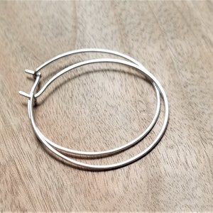 Large Sterling Silver Hoop Earrings. Modern. Contemporary. Simple. Sleek. Elegant. Jewelry. Jewellery. Handmade. Statement. image 5