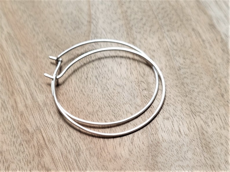 Large Sterling Silver Hoop Earrings. Modern. Contemporary. Simple. Sleek. Elegant. Jewelry. Jewellery. Handmade. Statement. image 5