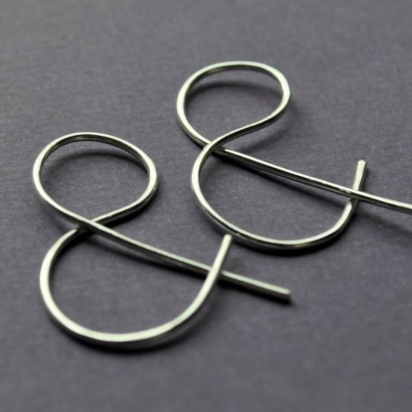Earrings. Punctuation Collection. Ampersand. AND. Spelling, Word, Geek Style Modern Simple Sterling Silver. By Epheriell on Etsy.