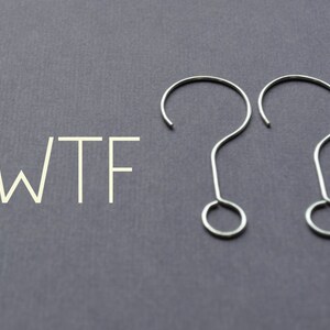 Question Mark Earrings. Punctuation Collection. Minimalist, simple Sterling silver earrings. Gift for Teacher, writer, editor, professor. image 3