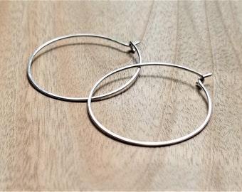 Large Sterling Silver Hoop Earrings. Modern. Contemporary. Simple. Sleek. Elegant. Jewelry. Jewellery. Handmade. Statement.