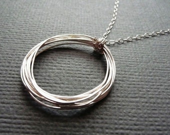 Delicate Sterling Silver Loops Necklace. Circe. Minimalist, everyday wear. Contemporary handmade jewelry.