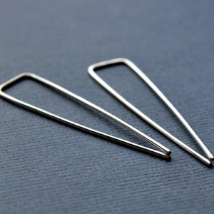 Arrow. Modern Sterling Silver Earrings. Angular. Triangle. Handmade. Recycled. Eco. Sleek. Contemporary. image 4