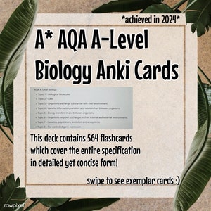 AQA A-Level Biologie A* Anki Karten