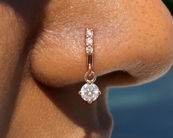 Nose Hoop Helix Dangly Crystal RING-Sparkly Crystal Nose Ring Tragus Ring