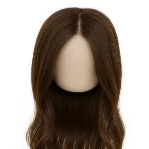 Luxe European Hair Topper | Silk Lace Mono Base | Human Hair Topper | 7x7 | Kosher Topper | Shoulder Length Hairpiece for Thinning Hair