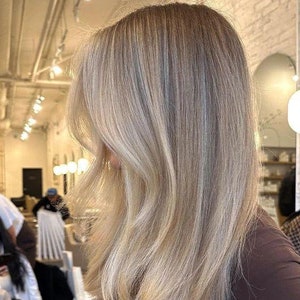 Old Money Blonde Topper | Silk Base Human Hair Topper | 8x8 | Ash Brown Mixed Light Blonde Topper | Straight Short Hair | Straight Topper