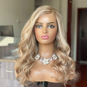 Blonde Balayage Light Root Melting Root Smudge Human Hair Lace Front Wig |  Balayage Wavy Wig | Glueless 11x5.5 | Luxe European Hair Wig